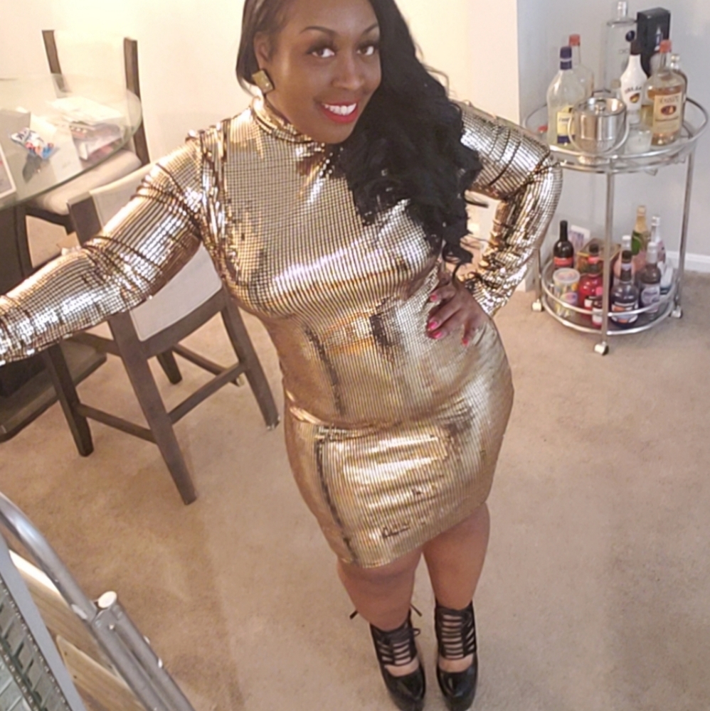 Gold body dress